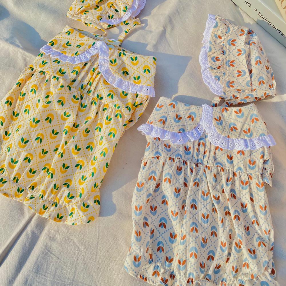 앙주 강아지옷 튤립 레이스 블라우스 S /강아지 봄옷