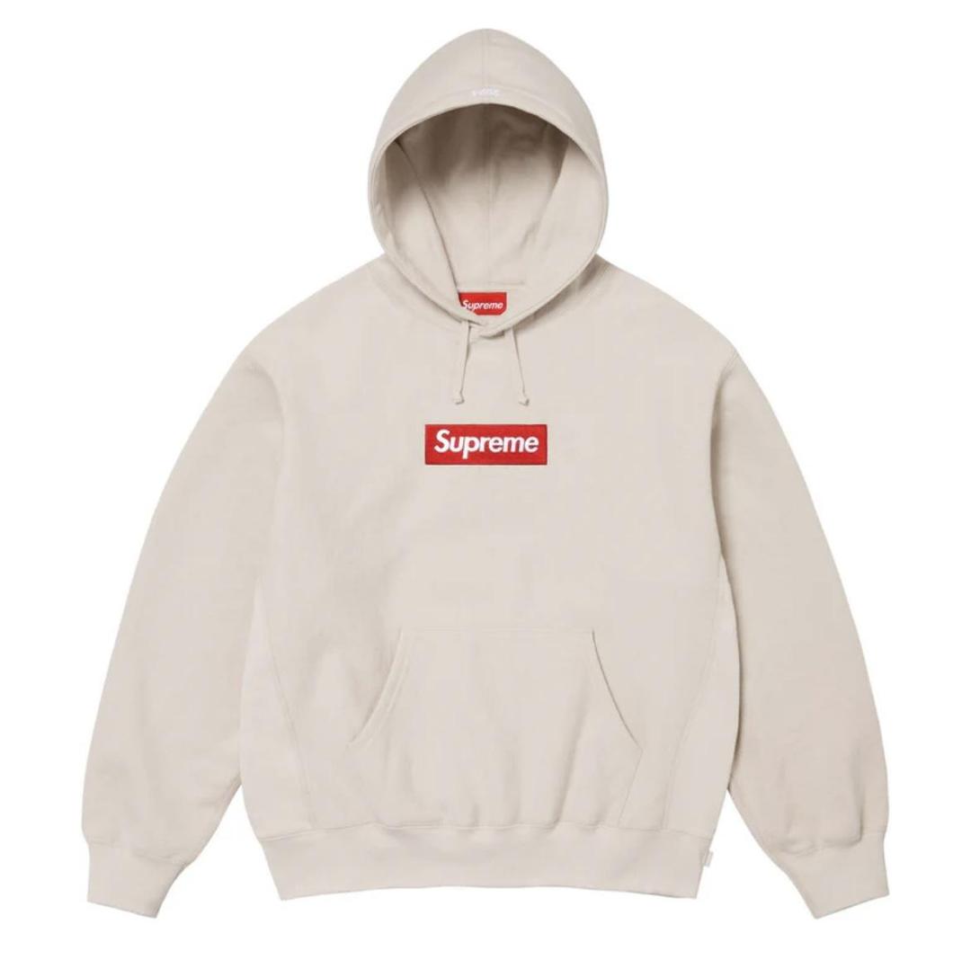 Supreme Box Logo Hooded Sweatshirt Stone