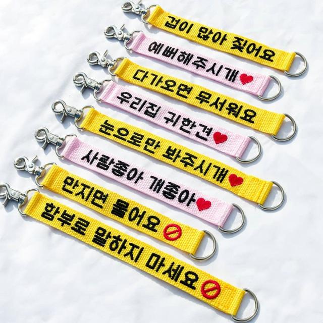 네임포네임 강아지 자수 펫티켓 중간 리드줄 10L119