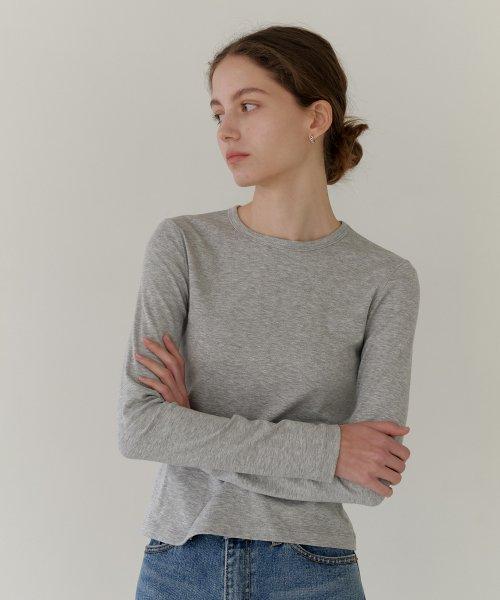 BASIC SLIM T-SHIRT_GRAY