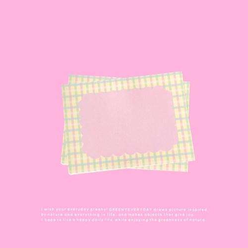 그리니에브리데이 체크핑크 메모지