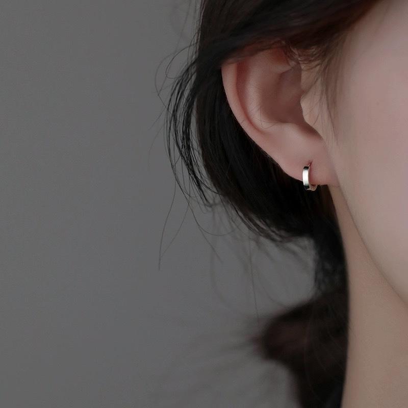 알제브 [당일출고] 실버925 원형 미니멀 심플 데일리 원터치 이어링 귀걸이 [실버] N125