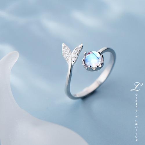 인어의 눈물 은반지 [925 Sterling silver ring 합성 오팔 인어 꼬리 반지] - 3차재입고