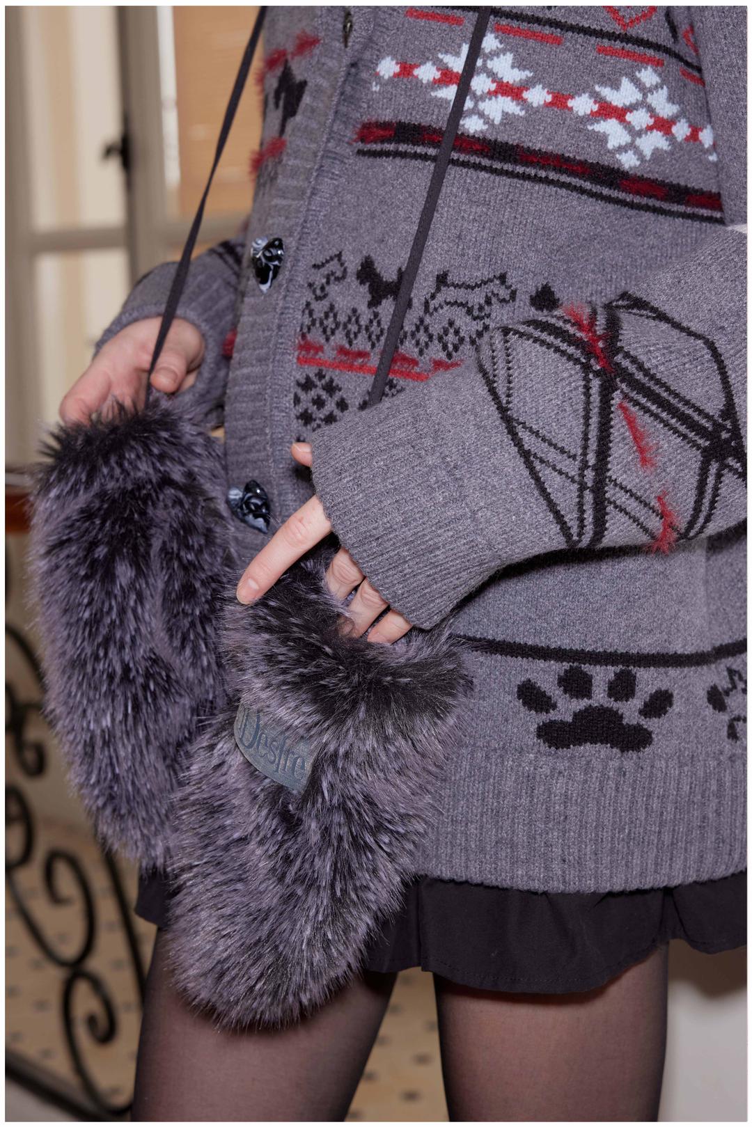 2th Desire Velvet Fur Gloves