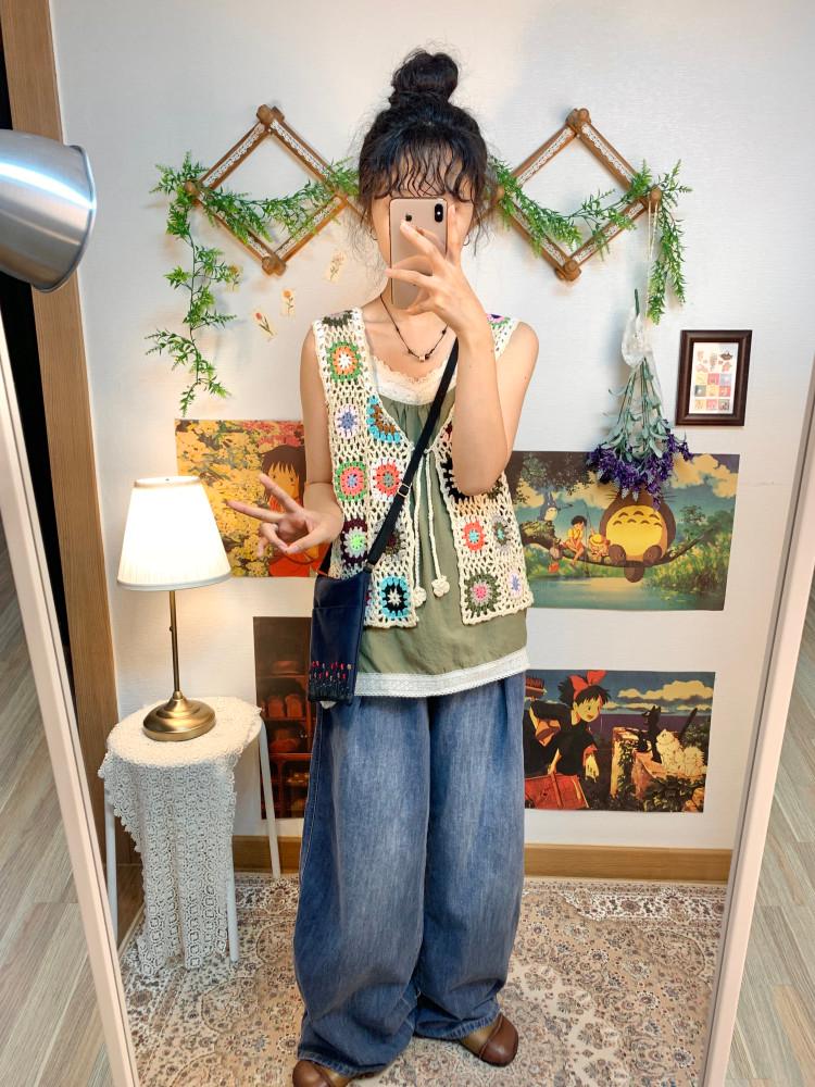 Coloring kntting vest ( beige )