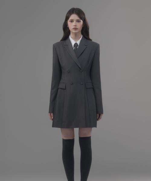 젠 수트 자켓 드레스 - 그레이