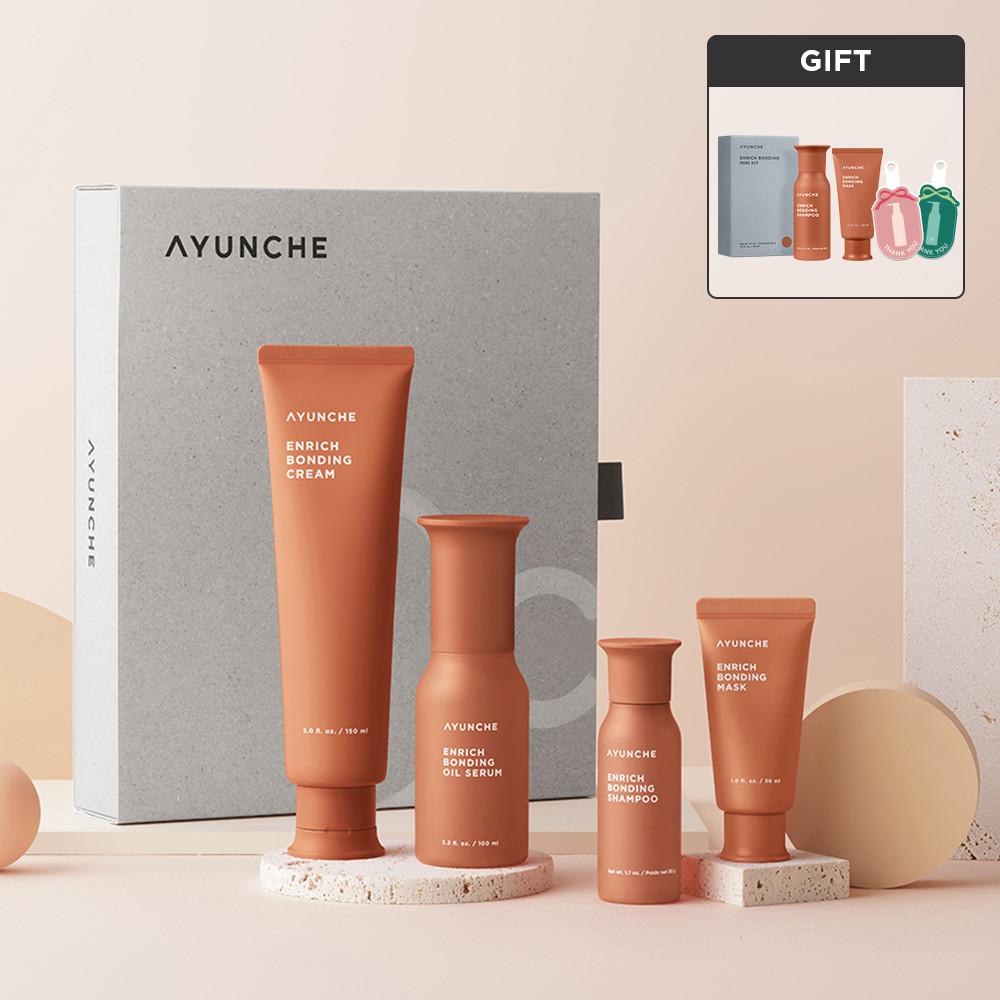 아윤채 인리치 본딩 손상모 4종 기획 세트 (크림 150ml + 오일 세럼 100ml + 미니키트)