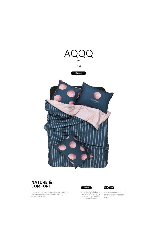 AQQQ TENNIS BALL 블루 스트라이프 세트 SS / Q