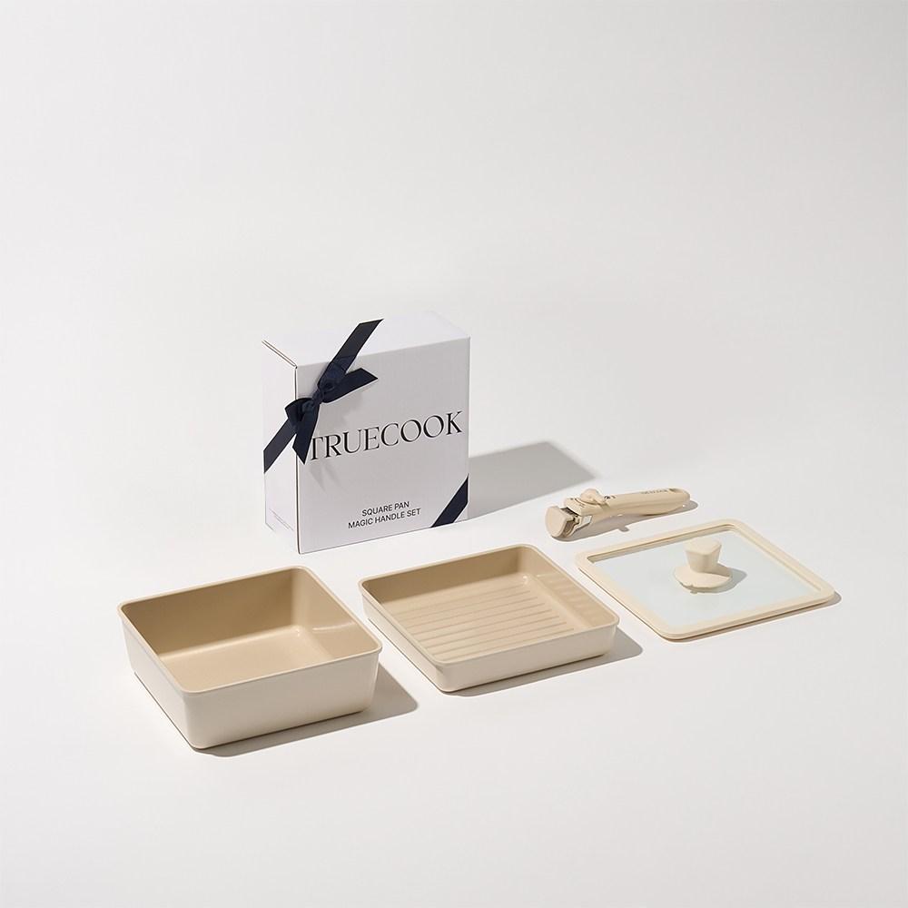 트루쿡 인덕션 세라믹 사각 후라이팬 멀티핸들 냄비 5P 세트, 트루쿡 사각팬 세트, 사각팬 5p 세트, 1개