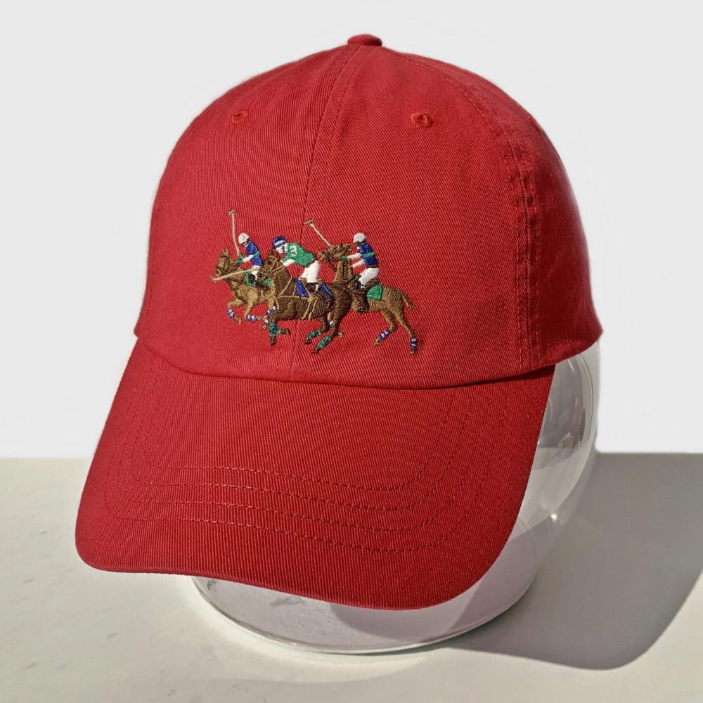 폴로 랄프로렌 볼캡 모자 트리플 멀티포니 자수 레드 B급