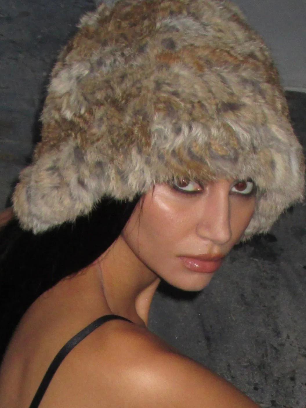 Amber Gradient Faux Plush Bucket Hat