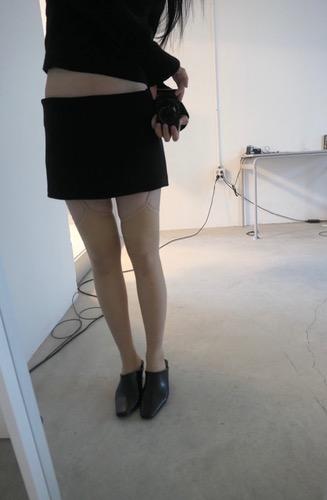 low skirt pants (black)