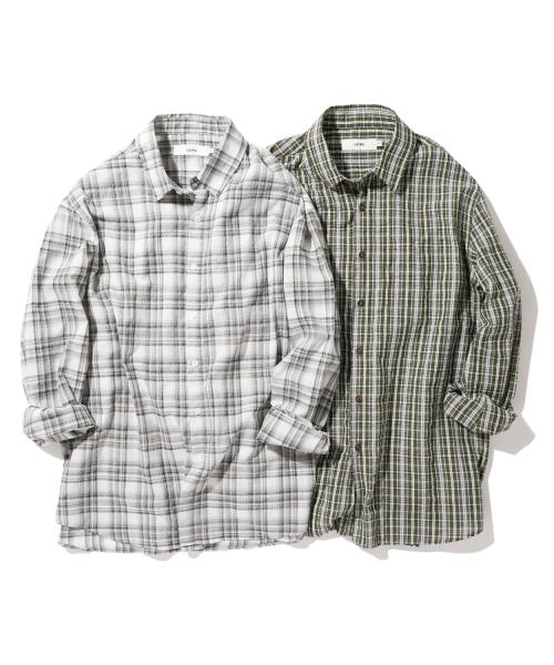 [2PACK] 시어서커 썸머 체크 셔츠