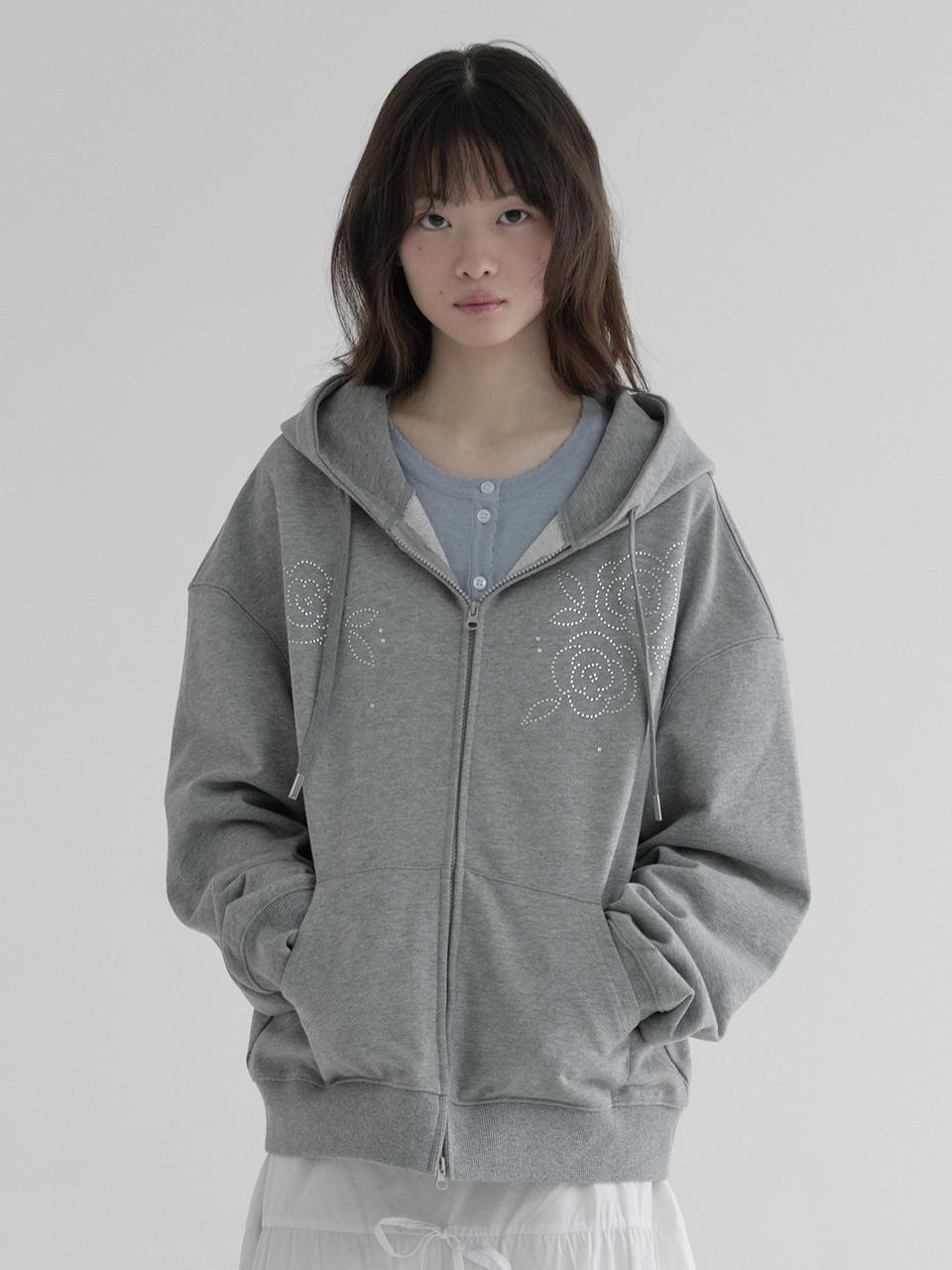 [9/11예약발송]ROSE HOODIE ZIP-UP (MELANGE)