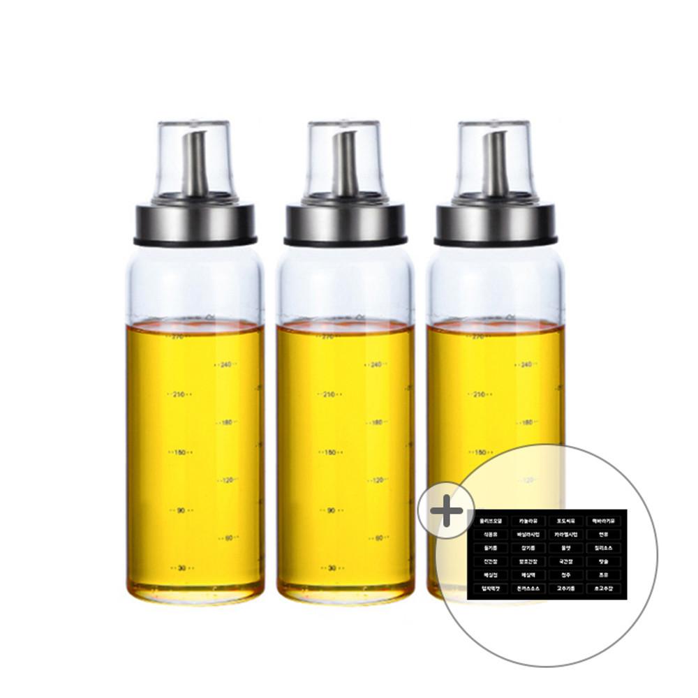 오일병 소스병 양념통 300ml 3개 유리양념통 세트