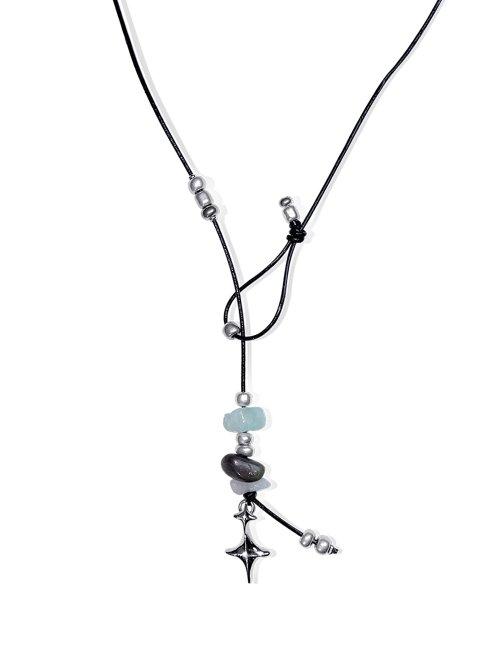 DOUBLE STING STONE NECKLACE 1 (BK)