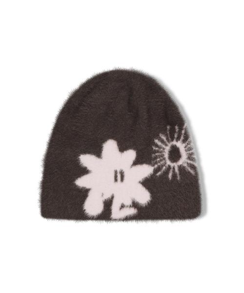 Cali Shaggy Beanie Brown/Pink