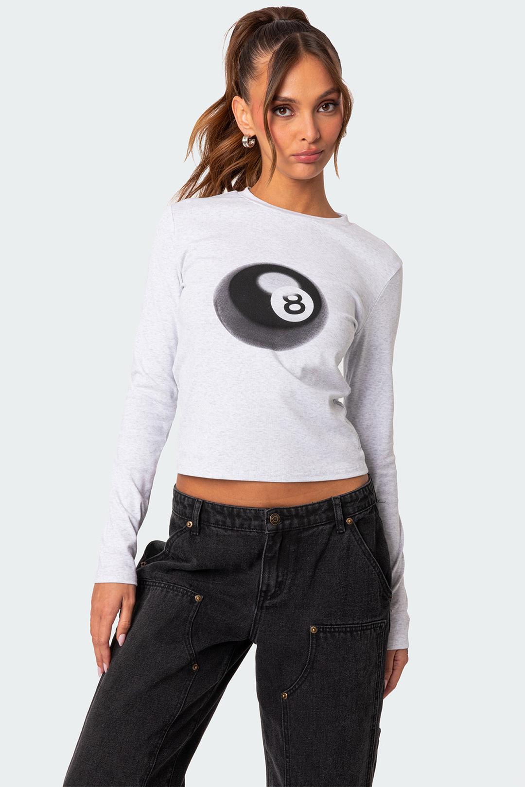 Magic 8 long sleeve T shirt - GRAY MELANGE / XS