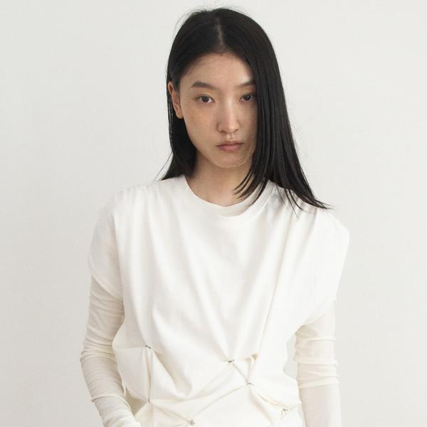 [5/9 출고 예정] Shirring Snap Top (Ivory)