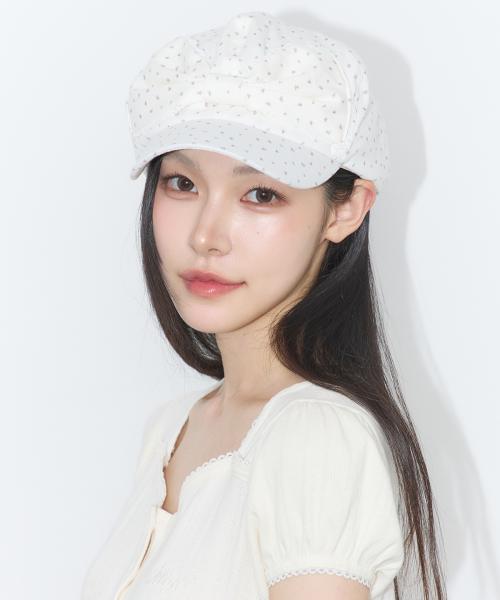레이스 리본 헌팅캡 플라워