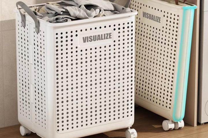 접이식 틈새 빨래바구니 바퀴달린 이동식  손잡이 대용량 세탁물 빨래바구니