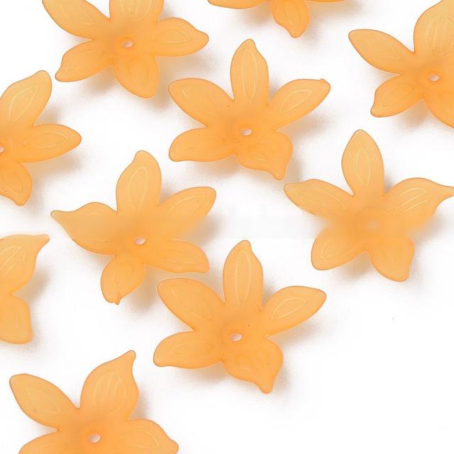 투명아크릴비즈/반투명/꽃/샌디브라운/26X27X6mm/구멍:1.8mm/약980개/500G