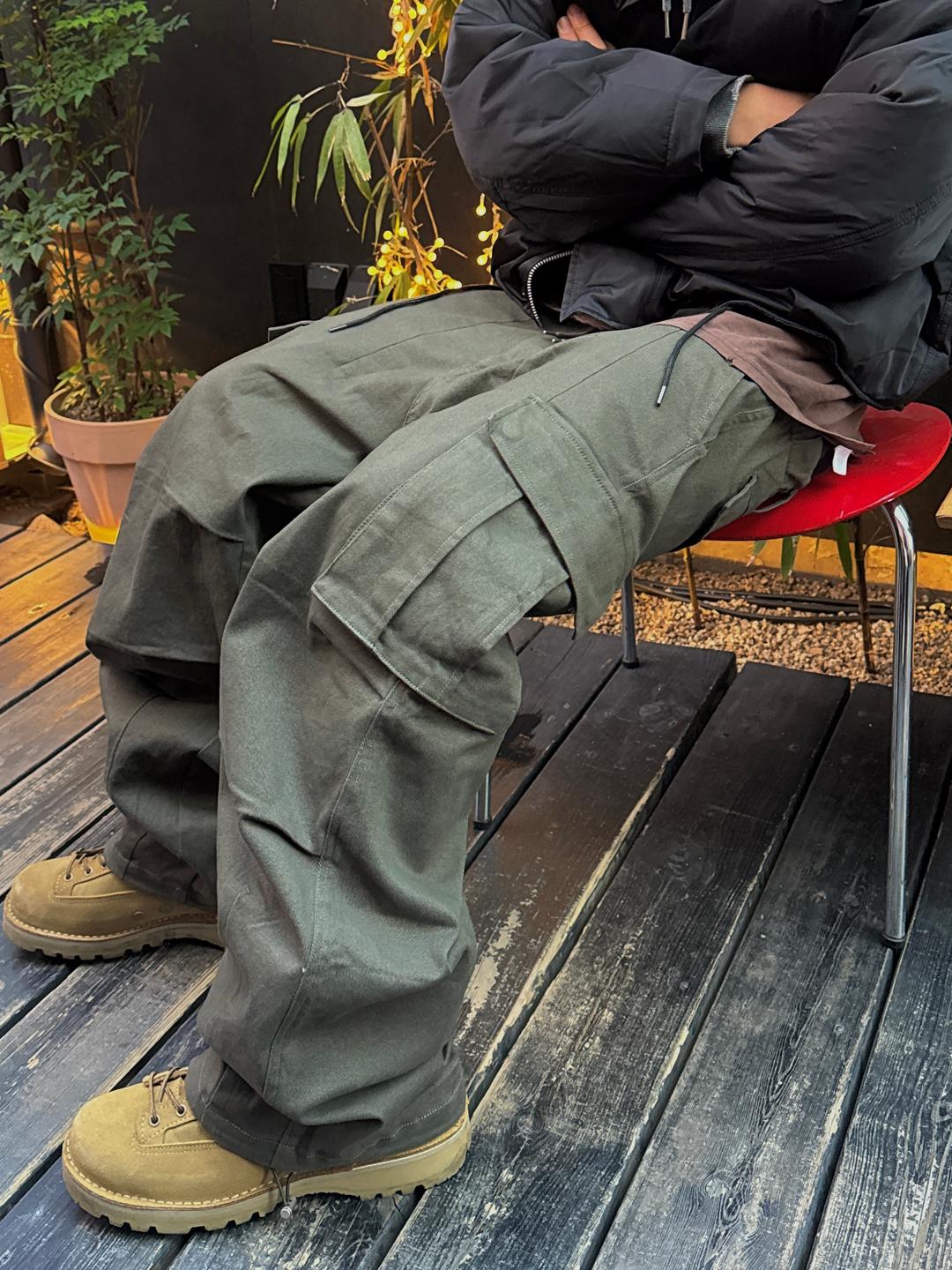 Hard cotton cargo pants(4Color)