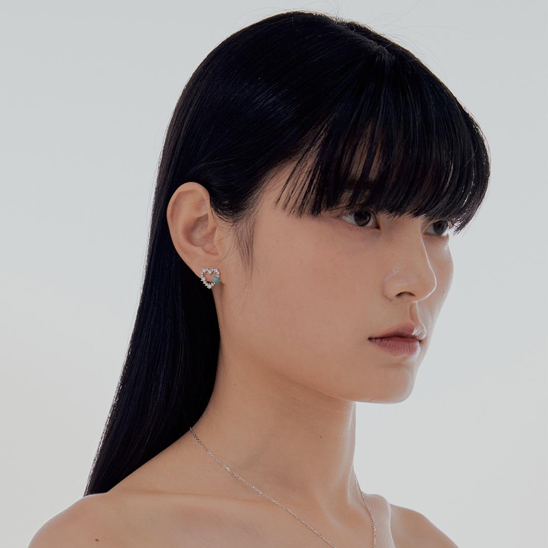 925 Twinkle Heart Earring