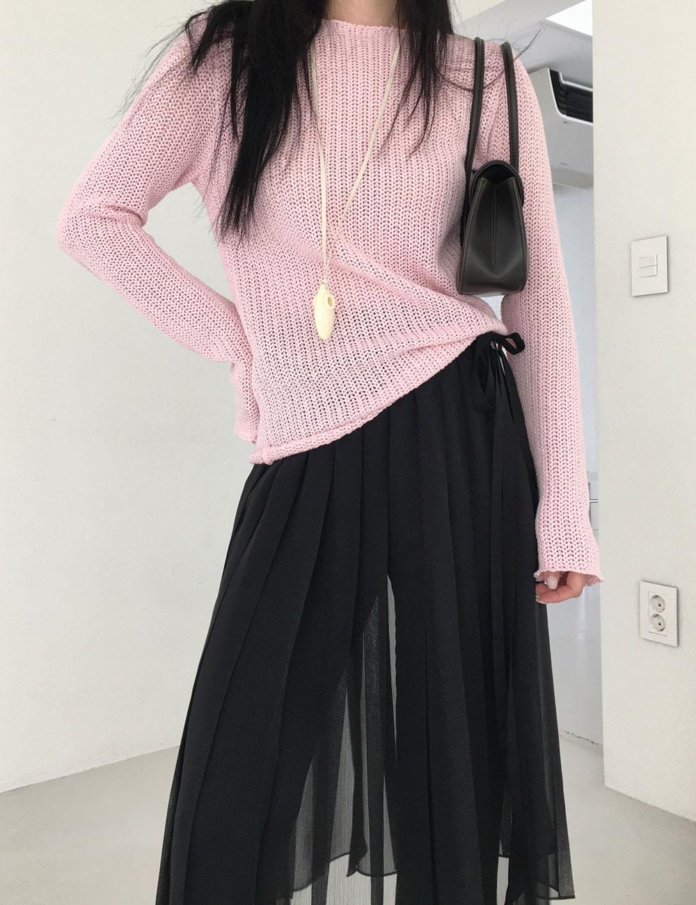 natural round knit (3color)