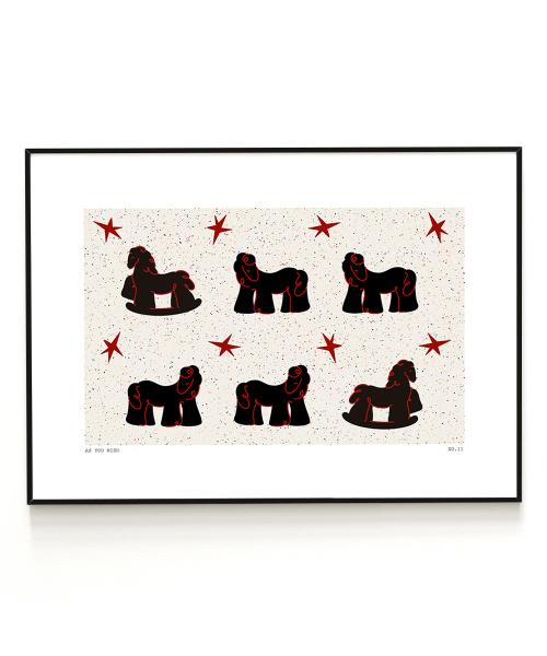 [말하는대로] 붉은말 일러스트 포스터 액자 12종 - HORSE wish 11