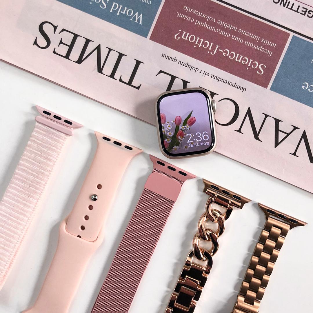 [당일출고/액정보호필름증정] 애플워치 스트랩 메탈 가죽 밀레니즈 루프 케이스 투명 스포츠 애플워치 밴드 시계줄100여 종 모음집