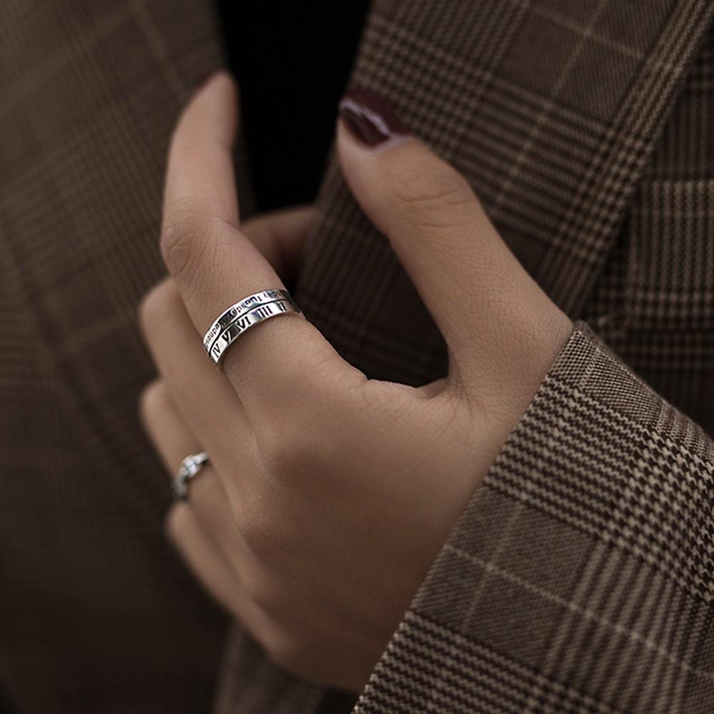 플레이트레터링각인반지 심플데일리 레이어드오픈링 1color