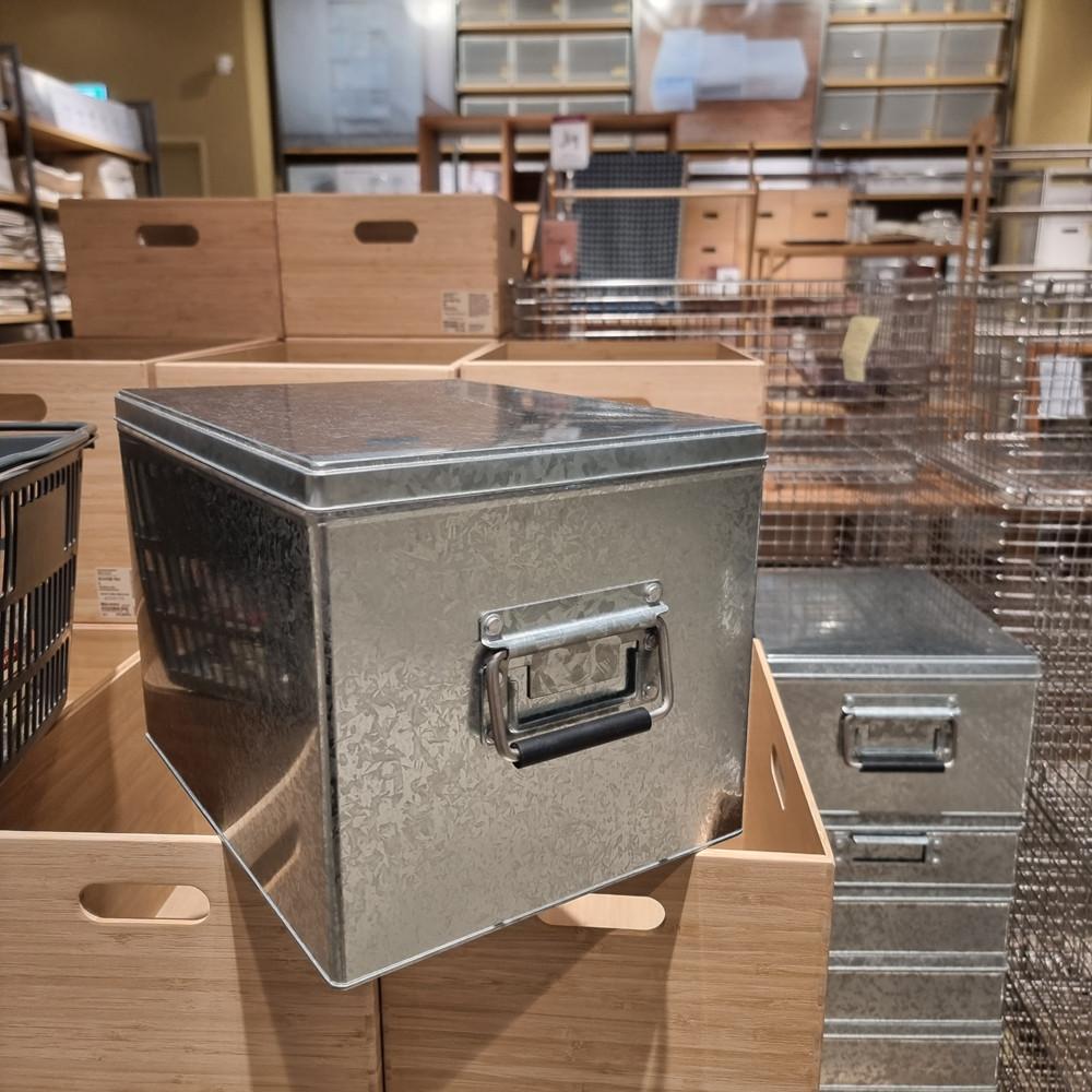 무인양품 함석박스 무지 보관박스 다용도 보관함 대형 높이 24cm