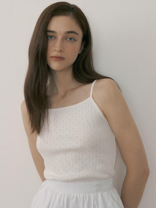 MOR EYELET LACE SLEEVELESS TOP WHITE