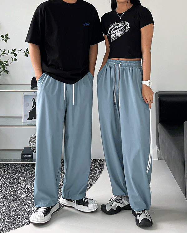 아이스 투라인 스트링 와이드 팬츠 3co