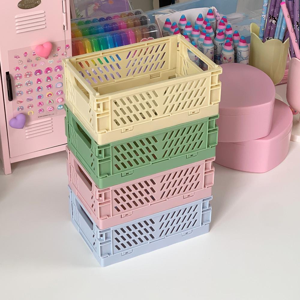 미니 접이식 폴딩 바구니 물건 진열 정리 수납 박스 바스켓 소품함 꾸꿀상점