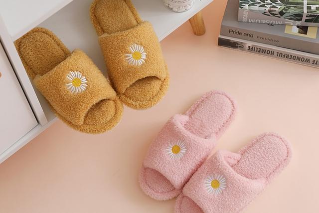 남녀공용 겨울 털 슬리퍼 사무실 실내화 플라워 홈슬리퍼 6colors 5size