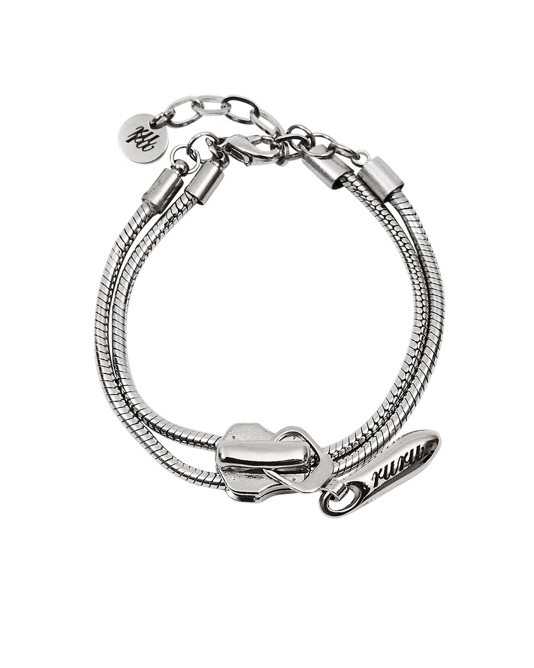 ZIPPER TIE BRACELET SILVER