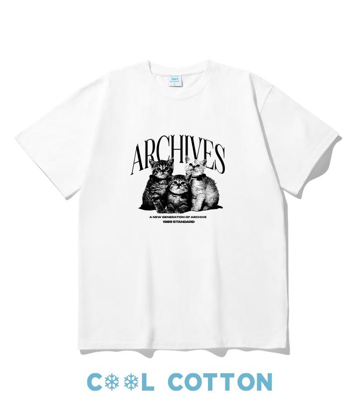 ARCHIVES CAT 쿨 코튼 오버핏 반팔(SISSTD-0001)