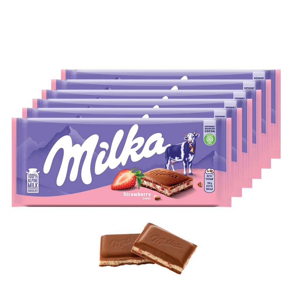 밀카 초콜릿 스트로베리 100g x 6개