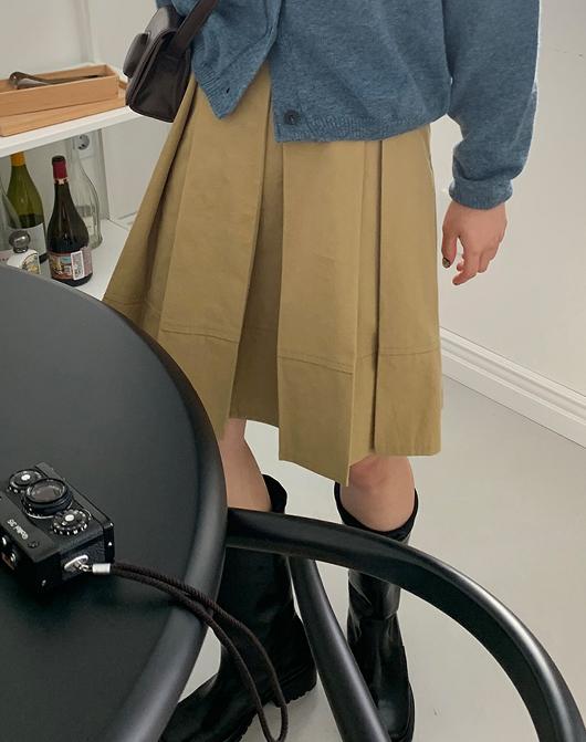 (sale) 소힛 핀턱 미디 스커트 (2color)