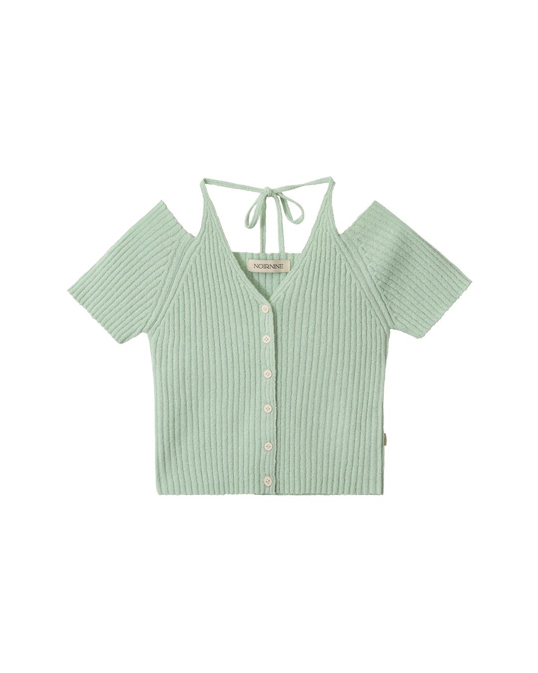 Off-Shoulder Knit Cardigan [MINT]