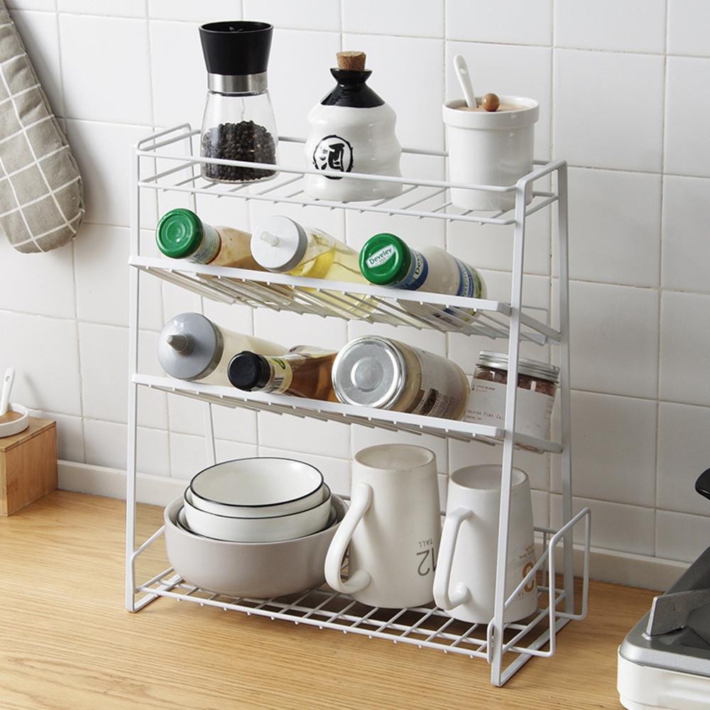 양념통선반 4단 주방선반 부엌정리 다용도 수납 양념병꽂이