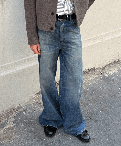 크루져 와이드 플레어 데님 스모킹블루