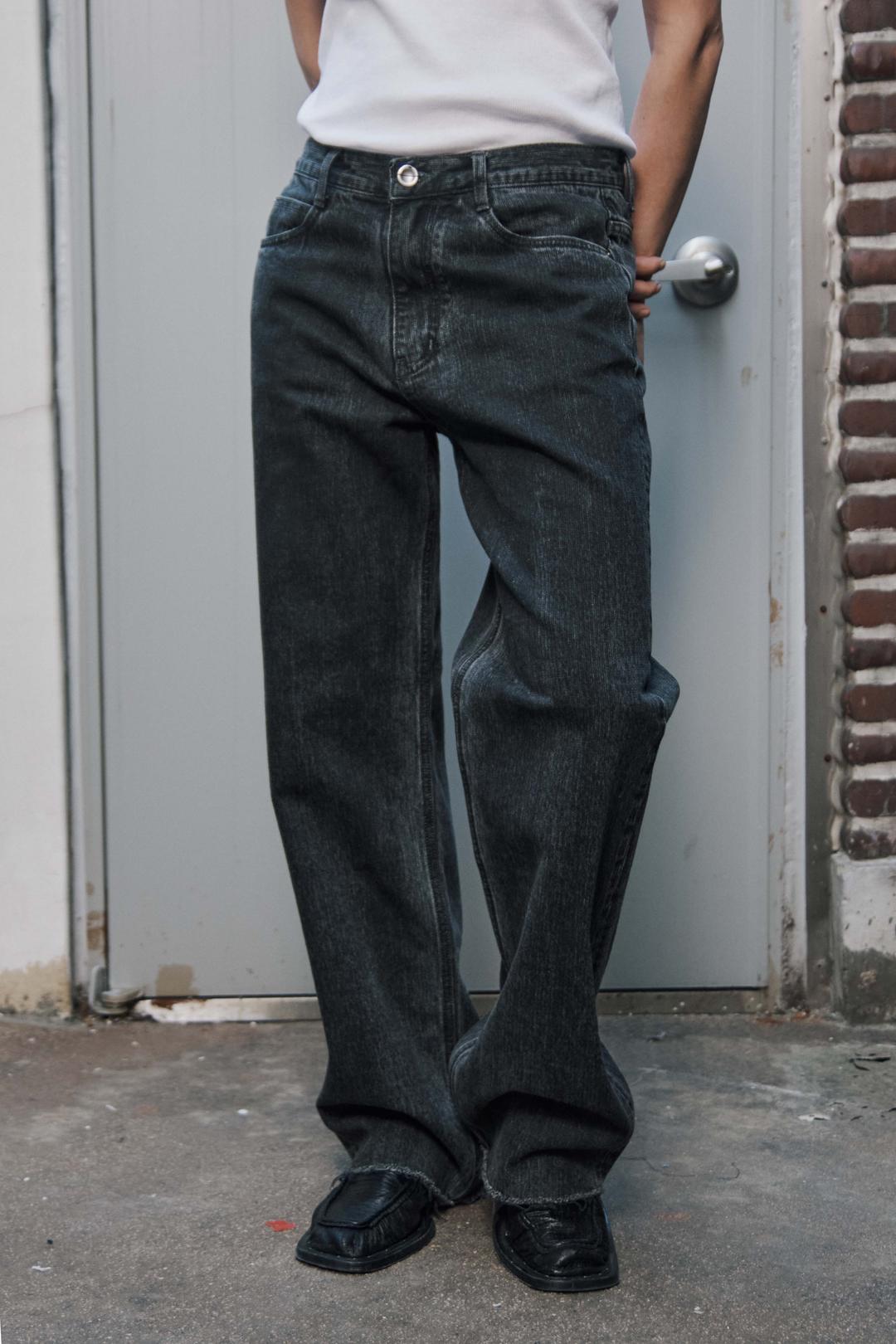 M 0102 BP STRIPED DENIM JEANS