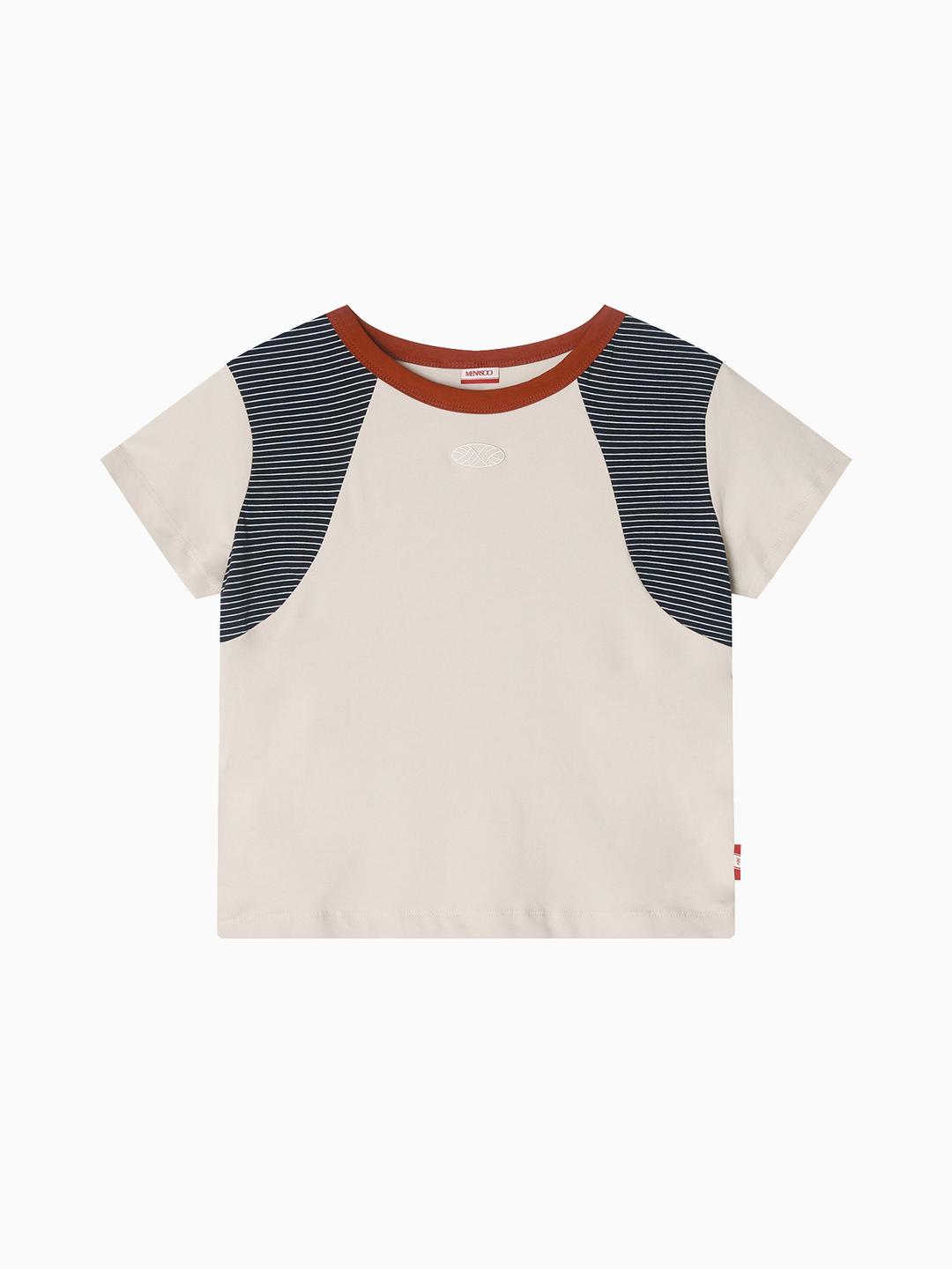 MNS Raglan Stripe T Shirt_Beige