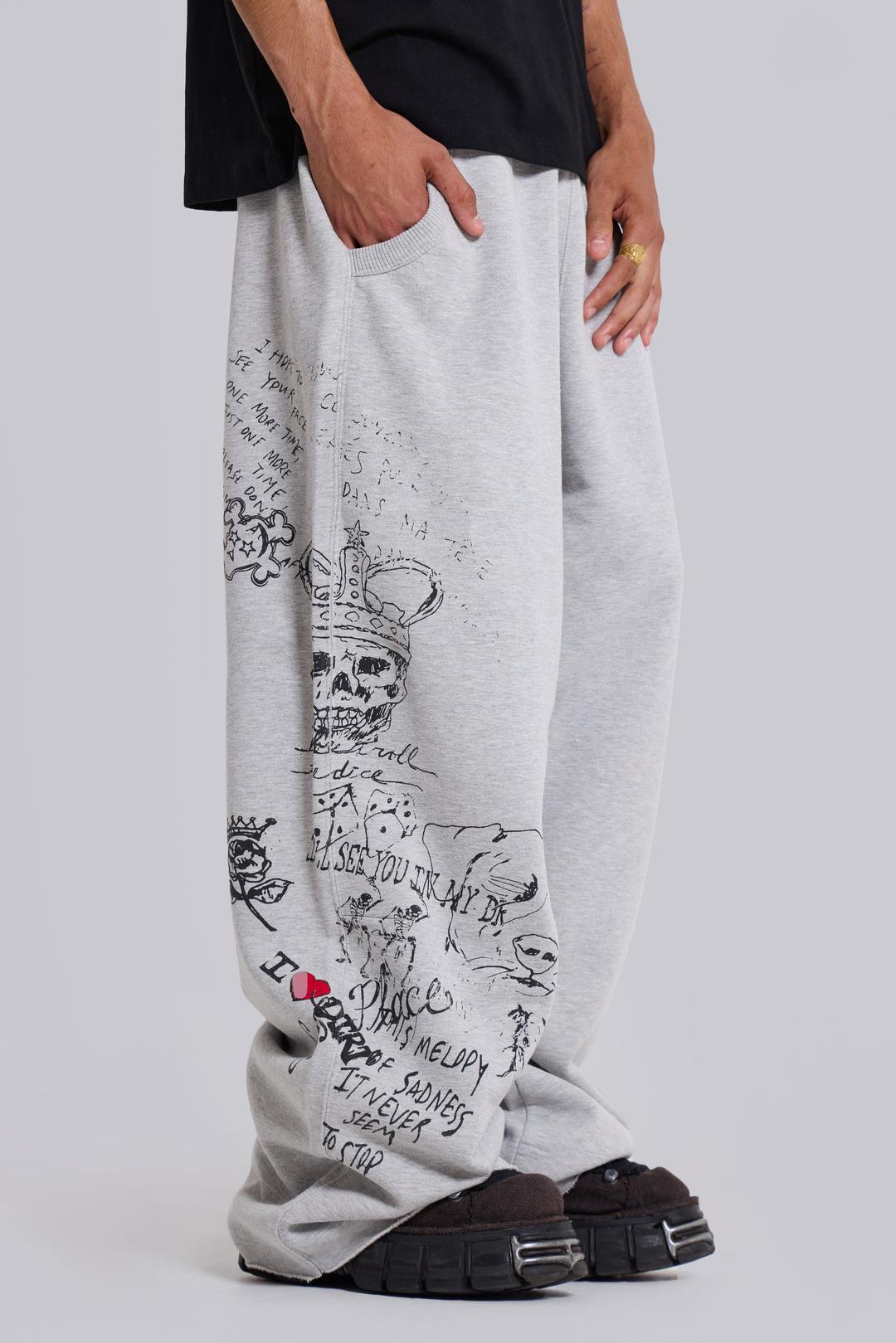 Scribble Monster Joggers - M / Grey
