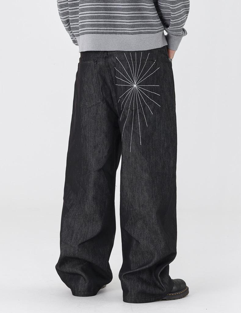 백스파크 와이드 데님 팬츠