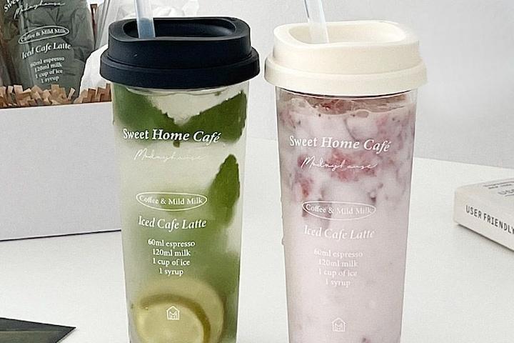 에코젠 리유저블캡 레터링 투명 텀블러 591ml