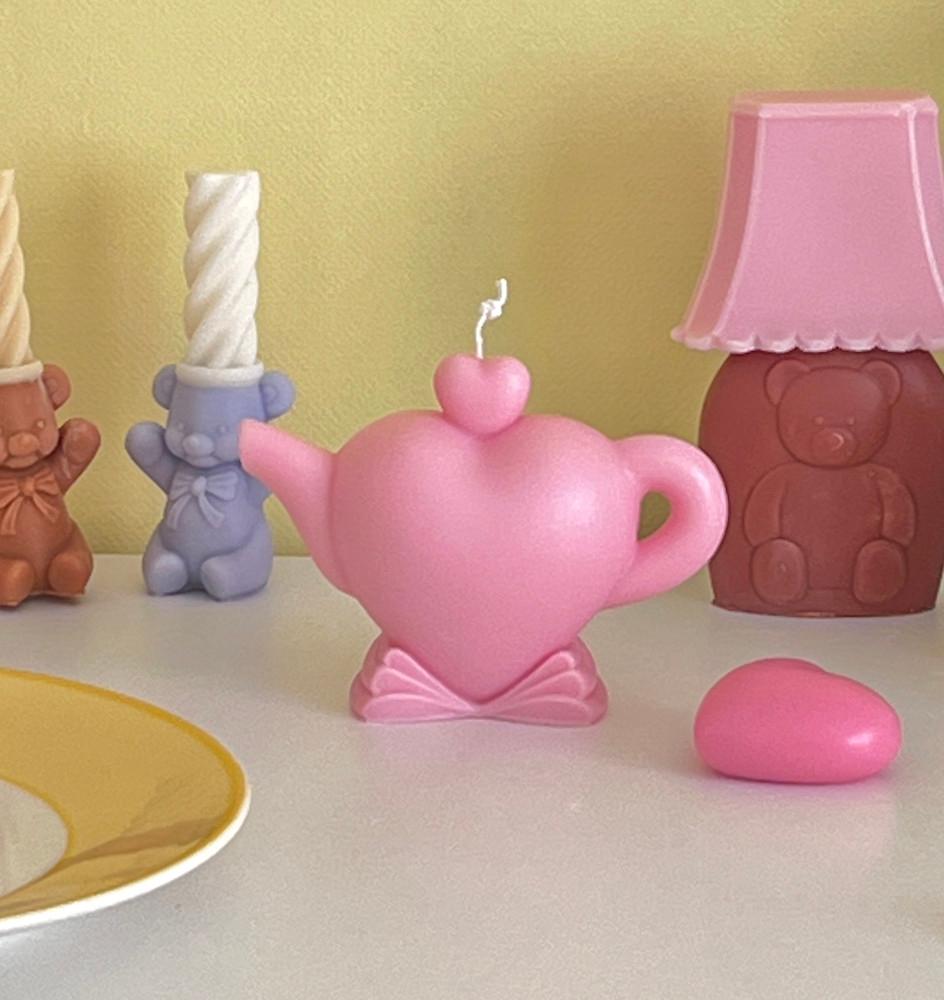 러블리 티팟 캔들 / 무료선물포장 레트로 인테리어 홈카페 빈티지소품 집들이선물 키치 컴피스튜디오캔들